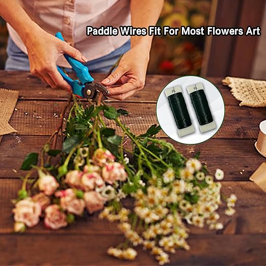 Green Floral Wire 3 Pack 114 Yards 22 Gauge Flexible Paddle Craft Wire - Image 4
