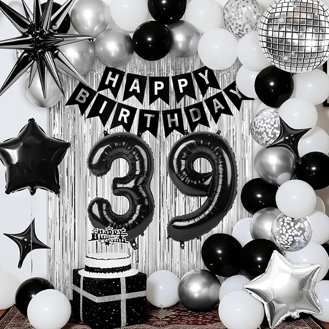 39th Birthday Decorations for Men Women, Fringe Curtains Kit - Image 7