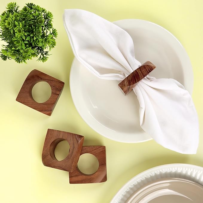 Wooden Napkin Rings Set of 12 Fall Decor - Image 4