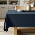 MIULEE Navy Linen Cottton Table Cloth Rectangle Tablecloth Waterproof by MIULEE