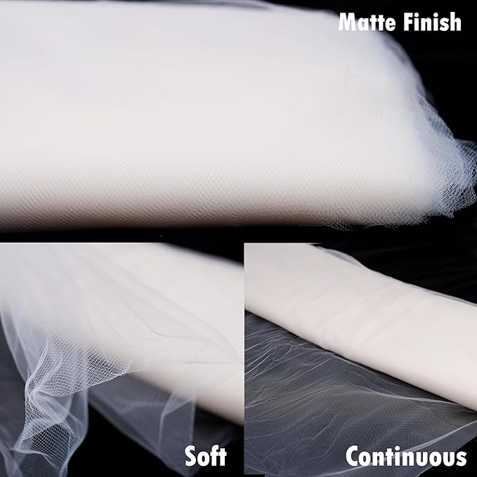 Craft And Party, Ivory Fabric Tulle Roll 54 Inch by 40 Yards Fabric Tulle Bolt - Image 4
