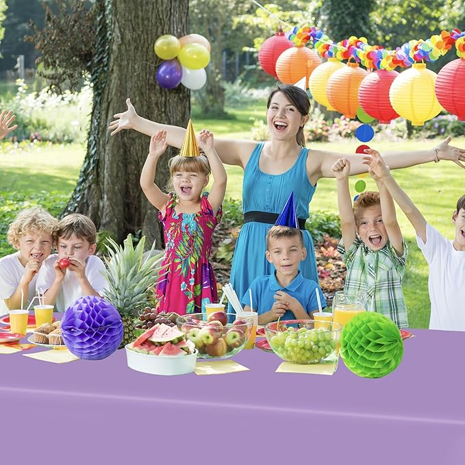 QZYL 12 PCS Lavender Plastic Tablecloths, 54 in x 108 in Dinner Table Cloths - Image 7
