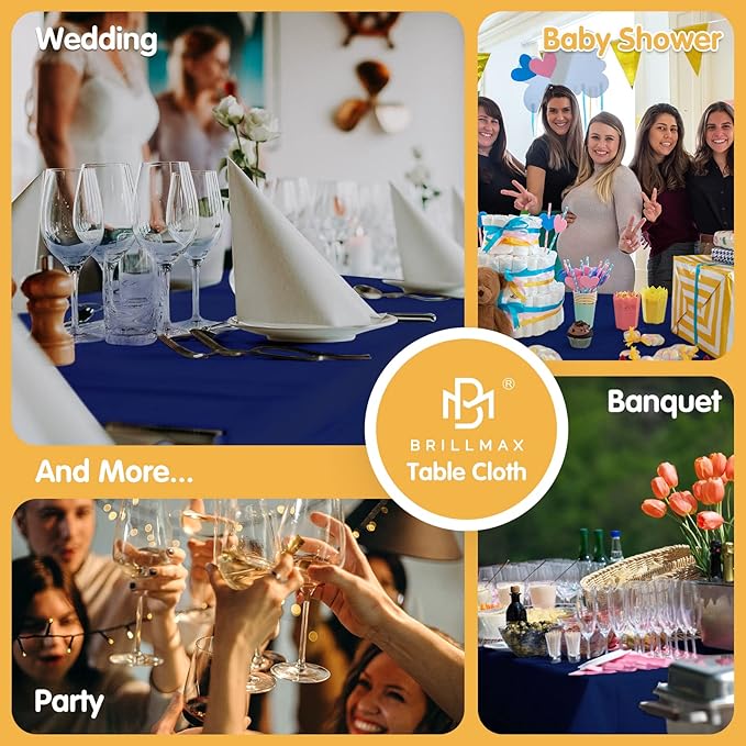 BRILLMAX 10 Pack Navy Blue Tablecloths - Image 9