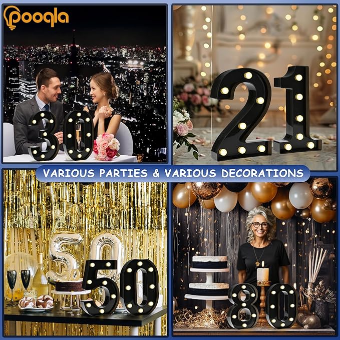 Pooqla Decorative Led Light Up Number Letters - Image 3