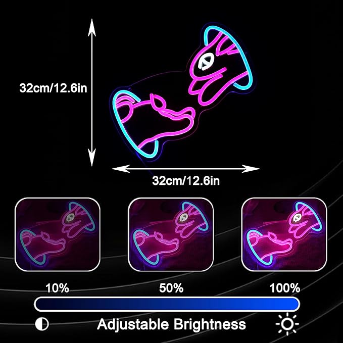 Easter Bunny Neon Sign Trendy Bunny Crossing Hole LED Light Sign - Image 4