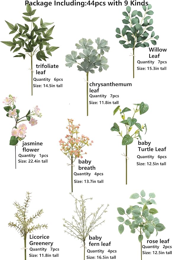 Serra Flora Artificial Greenery Stems Box Set, - Image 2