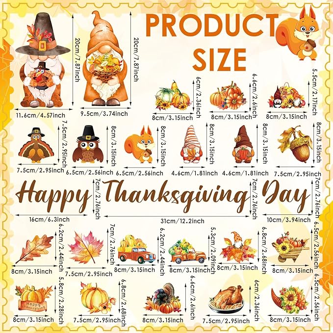 25 Pieces Thanksgiving Harvest Decoration Magnets - Image 2