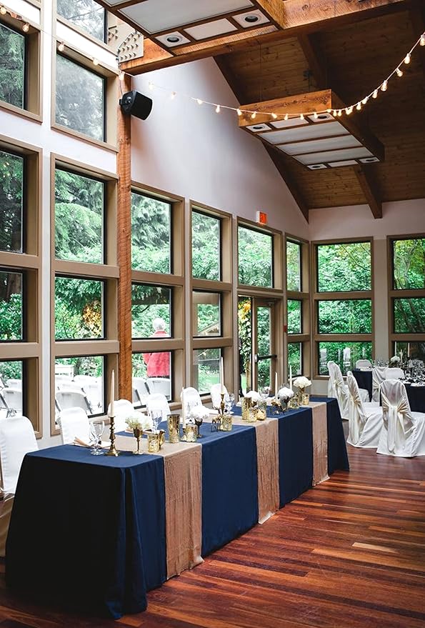 12 Pack Polyester Tablecloth 60 x 126 Inch Navy Blue Tablecloth - Image 5