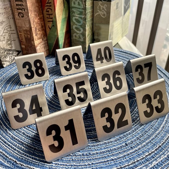 10 Pcs Metal Place Cards Stackable Tent Style Table Numbers，Place Card Holders - Image 3