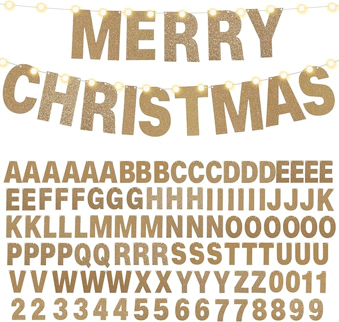 TaoBary 112 Pcs DIY Letter Kit Glitter Customizable Banner Letters Include 107 - Image 8