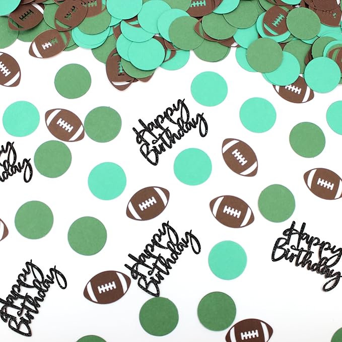 250PC Football Happy Birthday Confetti, Football Birthday Party Decorations by Vofrise