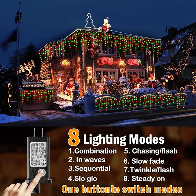 KNONEW 99ft 1216 LED Christmas Lights Outdoor Decorations - Image 2