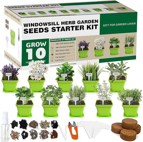 10 Herb Seeds Garden Starter Grow Kit by Meekear-BEWITHYOU