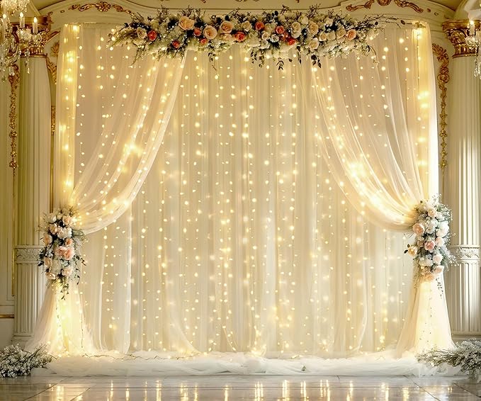 Champagne Tulle Photo Backdrop Curtain by Suppromo