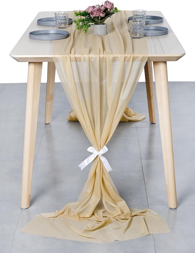 MDS 25 Pack 10ft Chiffon Table Runner 29 x 120 Inches Sheer Wedding Runner - Image 7
