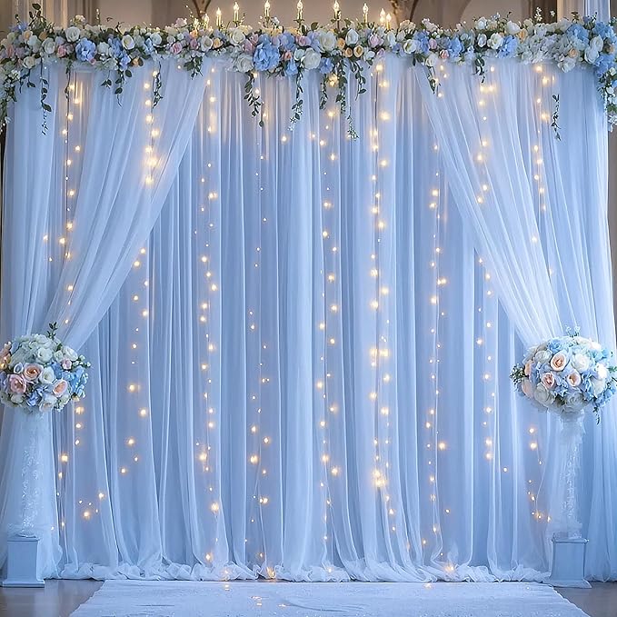 Baby Blue Backdrop Curtains - Image 3