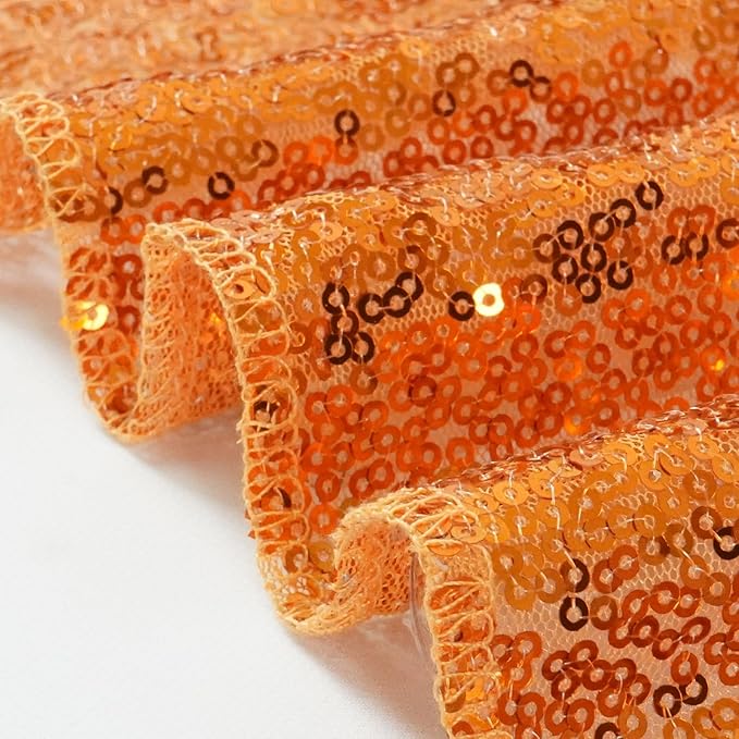 Eternal Beauty Orange Sequin Backdrop, 10x10 Ft Halloween Glitter Background - Image 6