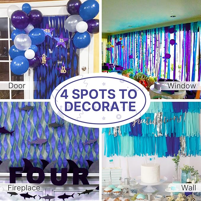 PartyWoo Crepe Paper Streamers 4 Rolls 328ft, Pack of Crepe Paper Navy - Image 5