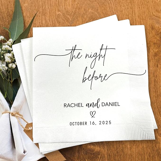 Luxury Personalized Rehearsal Dinner Napkins, Custom Rehearsal Dinner Decor - Image 6