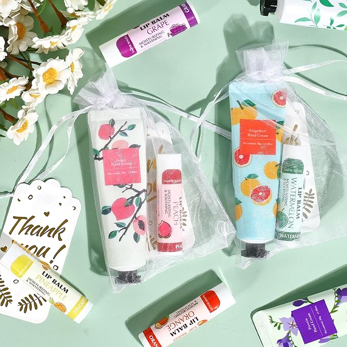 AZEN 24 Sets Bulk Gifts, Hand Cream and Lip Balm Bulk Set - Image 4