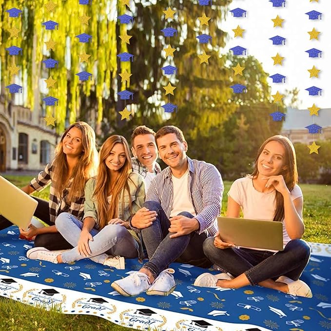 Navy-Blue Gold Graduation-2025 Class Party-Decorations - Image 6