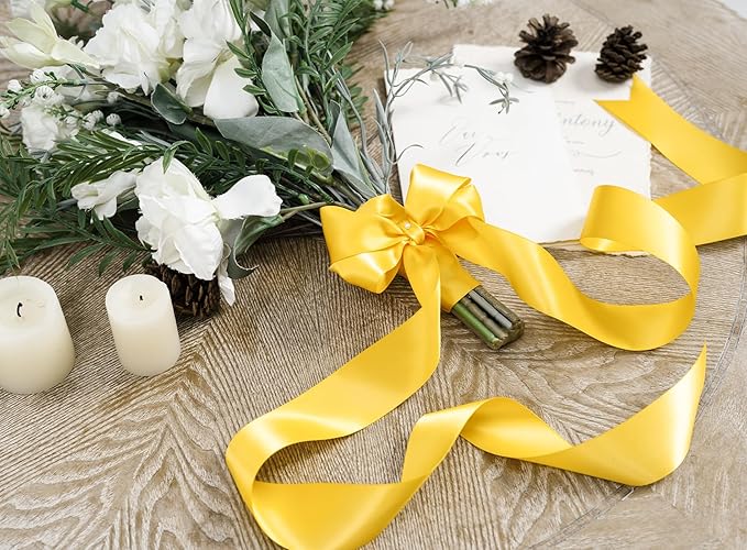 Yellow Ribbon 1-1/2 Inch x 50 Yards Double-Faced Satin Ribbons - Image 6
