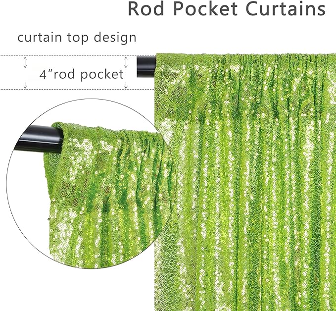 ShinyBeauty Olive Green Sequin Backdrop 4x10FT – Sparkly Photo Booth Background - Image 3