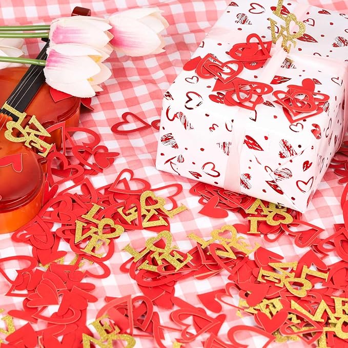 200 Pcs Red Heart Paper Confetti Love Confetti - Image 5
