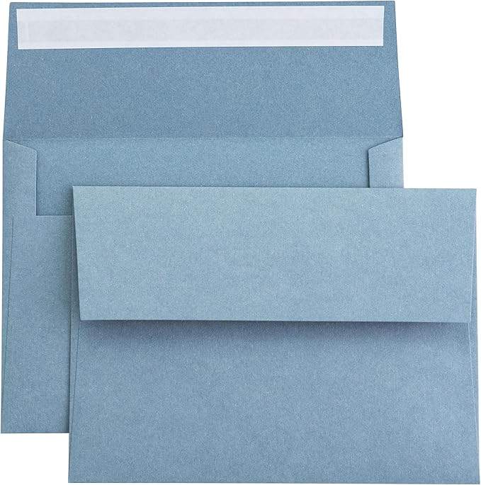 PONATIA 50 Pieces 5x7 Envelopes, Dusty Blue A7 Envelopes Self Seal by ponatia