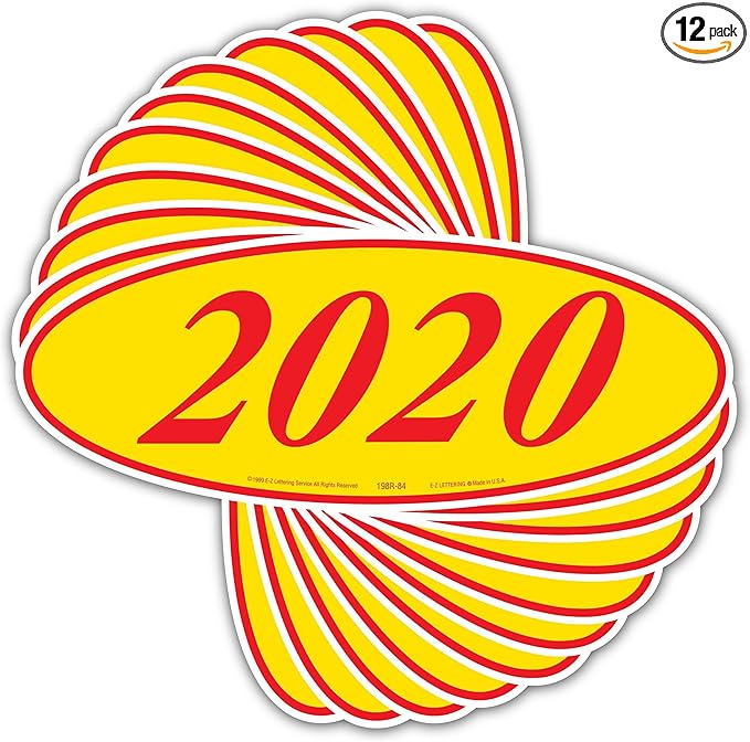 EZ-Line Oval Model Windshield Year Stickers by CarBowz