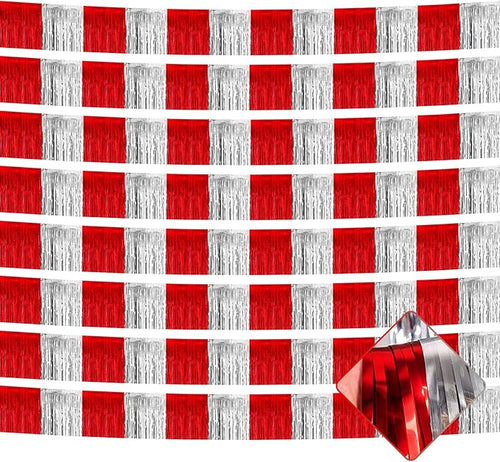 10 Pack 10 Feet Foil Fringe Garland Metallic Tinsel Streamers Banner Wall by AIKENLIN