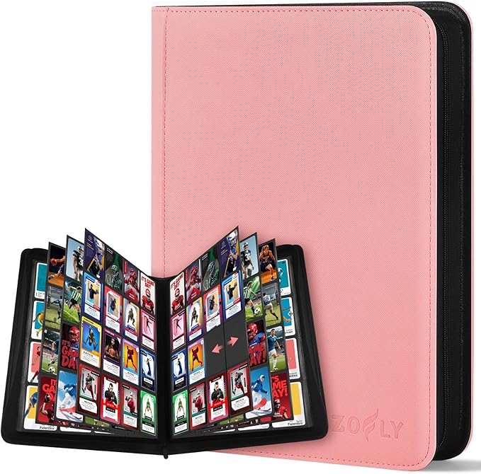 Card Binder 16 Pocket, Zipper Trading Card Binder Holds 1024 Cards, by Zofly