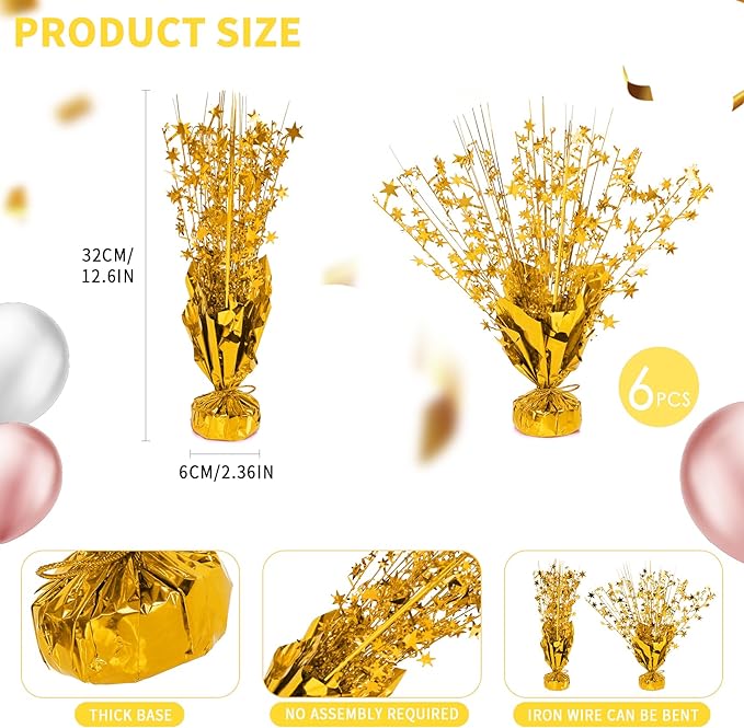 6 Pack Star Table Centerpieces for Party, Birthday Table Decorations for Kids - Image 7