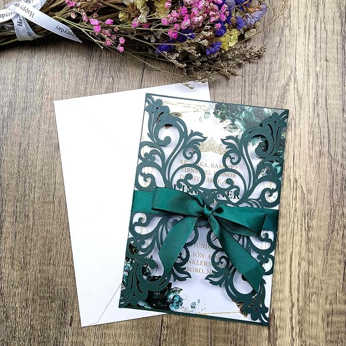 25PCS Laser Cut Wedding Invitations Cards - Image 3