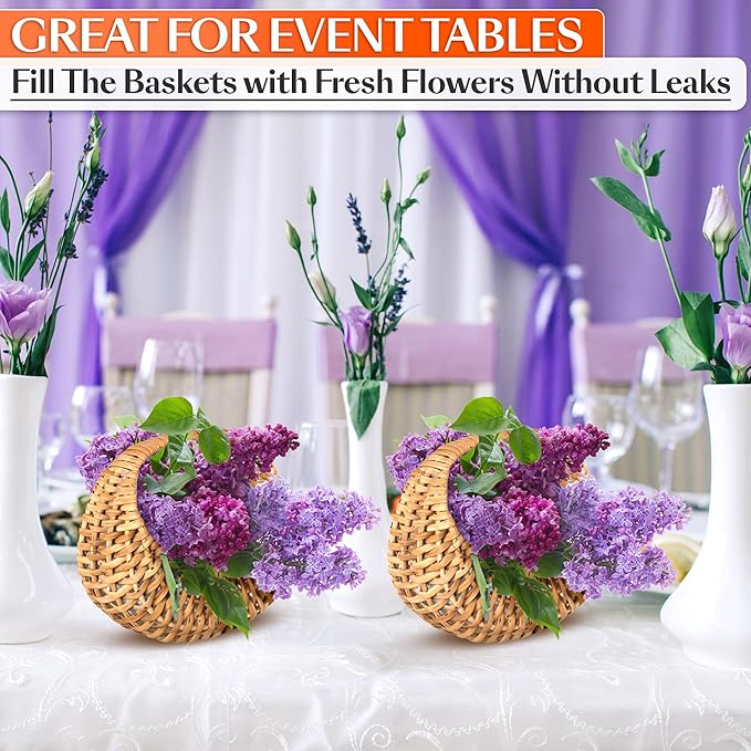 Small Flower Girl Basket Set of 2 – Small Wicker Basket - Image 7