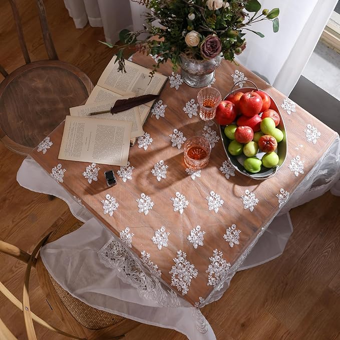 patdrea Designer White Lace Elegant Tablecloth - Image 4