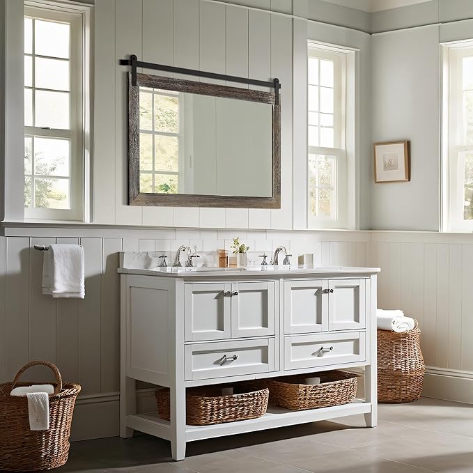 COGOOD Farmhouse Barn Door Mirror - Image 3