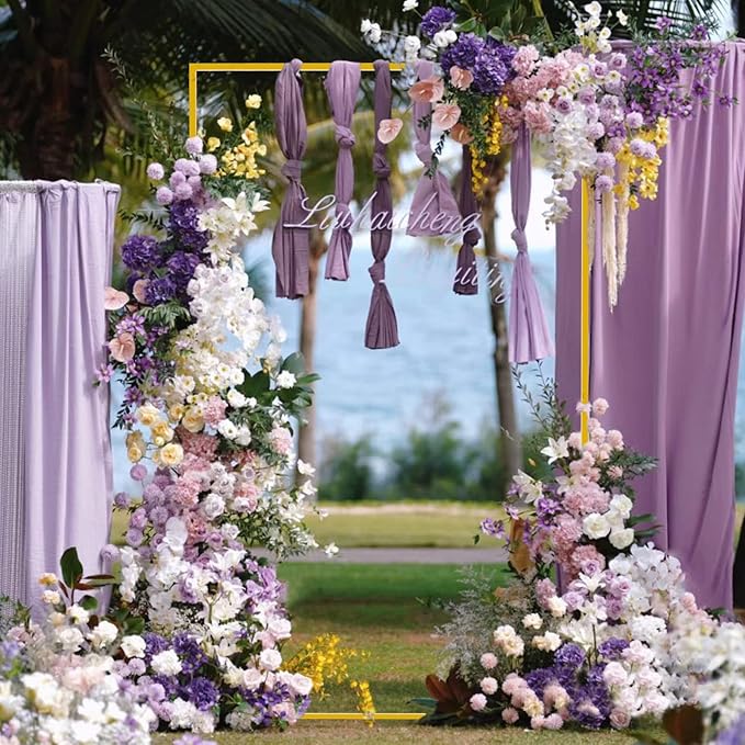 6.6FT x 4FT Wedding Arch Backdrop Gold Square Backdrop Stand Metal Balloon Arch - Image 4