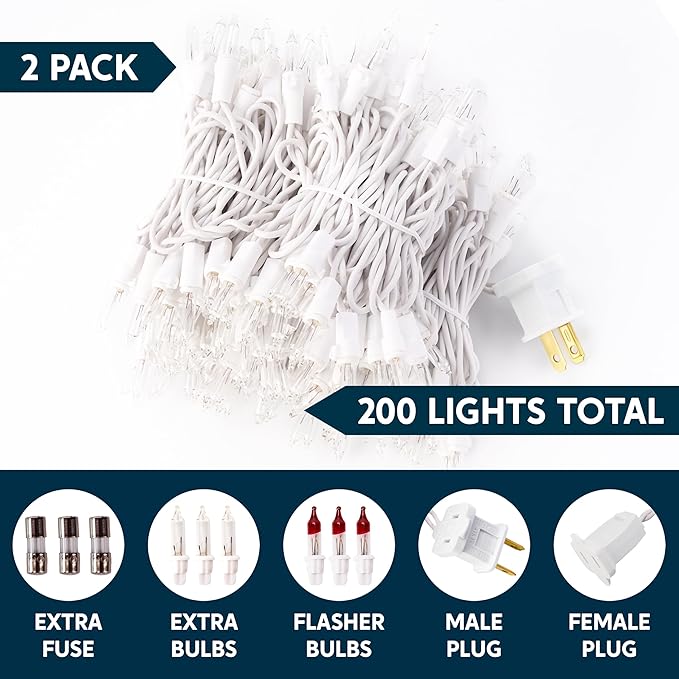 Joiedomi Christmas String Lights Indoor, 200 Mini Warm Fairy Light, 43FT - Image 2