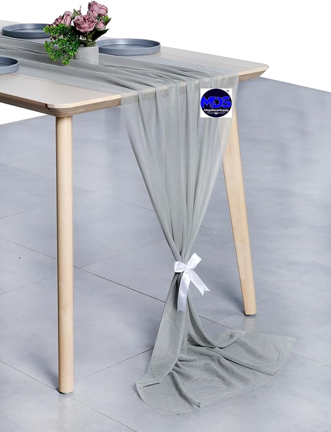 MDS 2 Pack 14ft Chiffon Table Runner 29 x 170 Inches Sheer Wedding Runner - Image 3