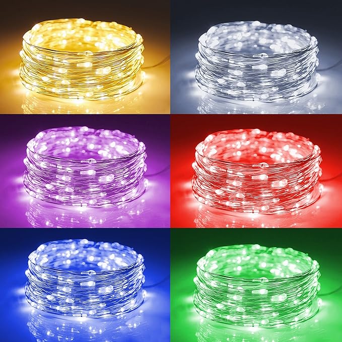 WATERGLIDE 12 Pack Fairy Lights Battery Operated, 7 ft 20 LED Mini String Lights - Image 2