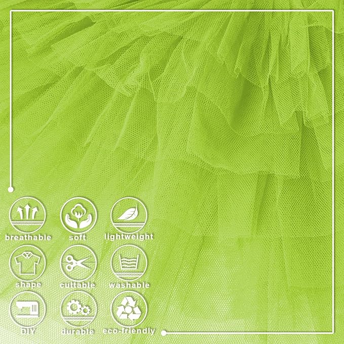 Lime Green Tulle Fabric Roll 6 Inch X 300 FT Matte Tulle Ribbon Netting Mesh - Image 3