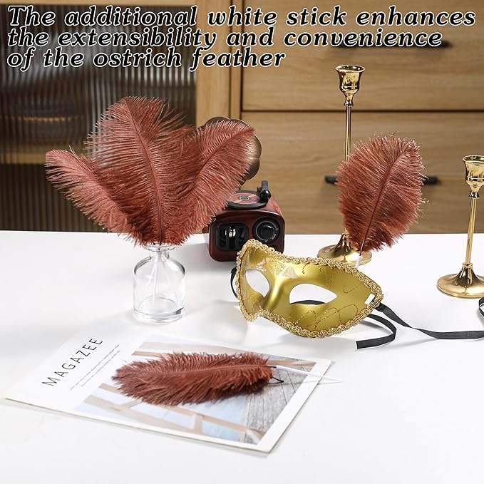 SOGUGOM Brown Craft Ostrich Feathers - Image 5