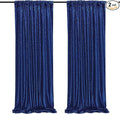 Poise3EHome 2Pcs 2Ft x 8Ft Navy Blue Sequin Backdrop Curtain, Memorial Day by Poise3EHome