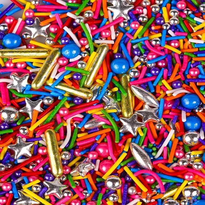 Rainbow Sprinkles for Cake Decorating by cobakey-DessertDecorations