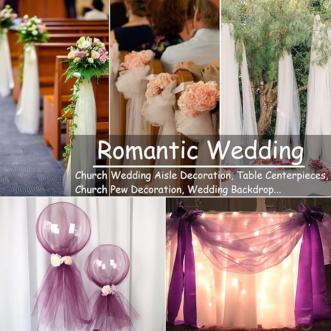 Beige Tulle Fabric Roll Spool Bolt Large Tulle Wedding Party Decoration - Image 5
