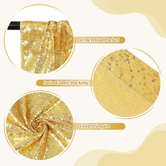 SquarePie Sequin Backdrop Curtain Less See Through Background - Image 8