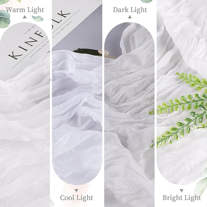 6 Pack White Cheesecloth Table Runner 10FT Long Boho Gauze Table Runner Rustic - Image 3