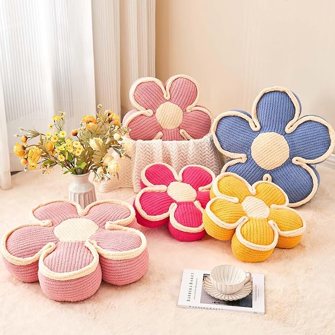 Flower Shaped Floor Cushion, Soft Decorative Throw Pillow, Cute Seating Cushion - Image 4