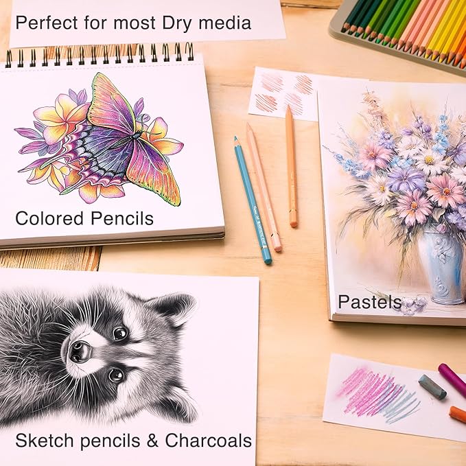 ARTISTIC EYE 9x12 Premium Sketch Book Set, 100 Sheets, Spiral Bound, Acid-Free - Image 2